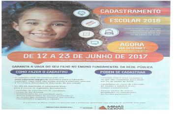 CADASTRAMENTO ESCOLAR 2018!